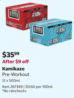 Costco Kamikaze Pre-Workout offer