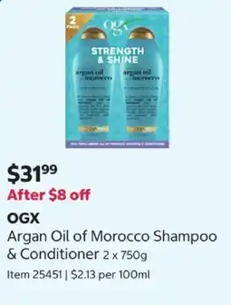 Costco OGX Argan Oil of Morocco Shampoo & Conditioner offer