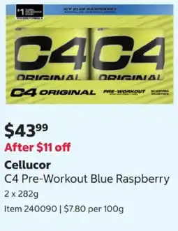 Costco Cellucor C4 Pre-Workout Blue Raspberry offer