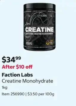 Costco Faction Labs Creatine Monohydrate offer