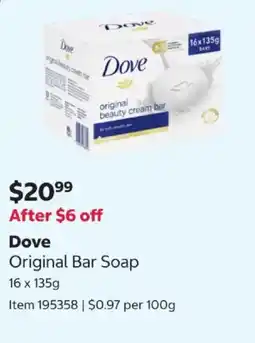 Costco Dove Original Bar Soap offer