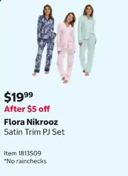Costco Flora Nikrooz Satin Trim PJ Set offer
