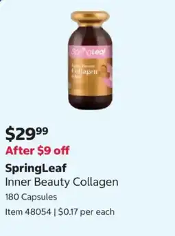 Costco SpringLeaf Inner Beauty Collagen offer