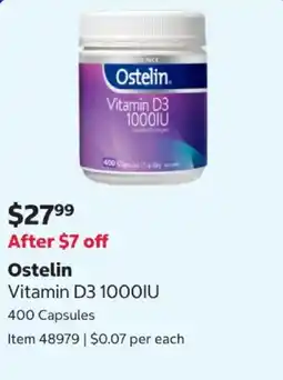 Costco Ostelin Vitamin D3 1000IU offer