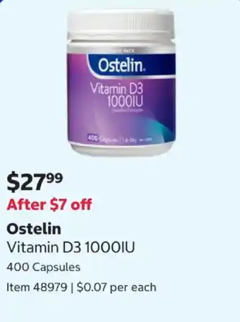 Costco Ostelin Vitamin D3 1000IU offer