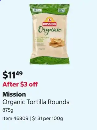 Mission Organic Tortilla Rounds