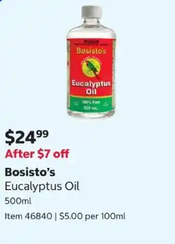 Costco Bosisto's Eucalyptus Oil offer
