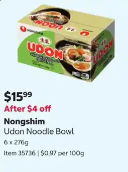 Costco Nongshim Udon Noodle Bowl offer