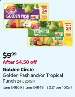 Costco Golden Circle Golden Pash and/or Tropical Punch offer