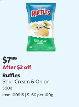Costco Ruffles Sour Cream & Onion offer