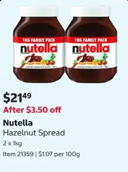 Costco Nutella Hazelnut Spread offer