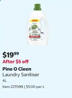 Costco Pine O Cleen Laundry Sanitiser offer