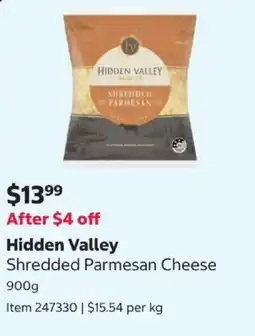 Costco Hidden Valley Shredded Parmesan Cheese offer