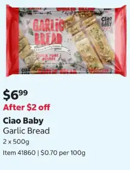 Costco Ciao Baby Garlic Bread offer