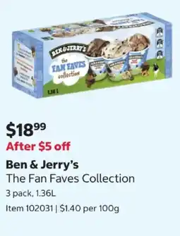 Costco Ben & Jerry's The Fan Faves Collection offer