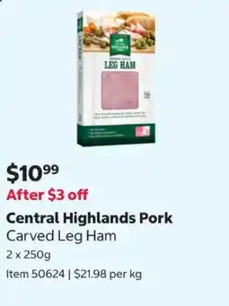 Costco Central Highlands Pork Carved Leg Ham offer