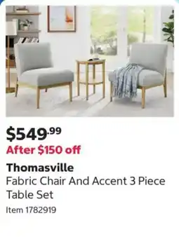 Costco Thomasville Fabric Chair And Accent 3 Piece Table Set offer