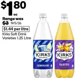 Woolworths Kirks Soft Drink offer