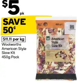 Woolworths Woolworths American Style Slaw Kit offer