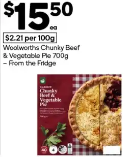 Woolworths Woolworths Chunky Beef & Vegetable Pie offer