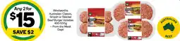 Woolworths Woolworths Australian Classic, Smash or Stacker Beef Burger offer