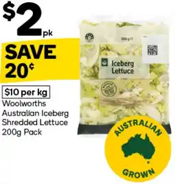 Woolworths Woolworths Australian Iceberg Shredded Lettuce offer