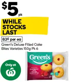 Woolworths Green's Deluxe Filled Cake Bites offer