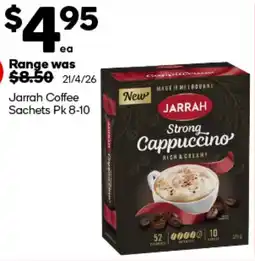 Woolworths Jarrah Coffee Sachets offer