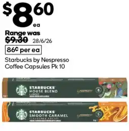 Woolworths Starbucks by Nespresso Coffee Capsules offer