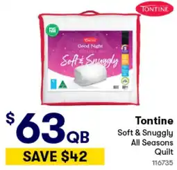 Woolworths Tontine Soft & Snuggly All Seasons Quilt offer