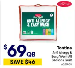 Woolworths Tontine Anti Allergy & Easy Wash All Seasons Quilt offer