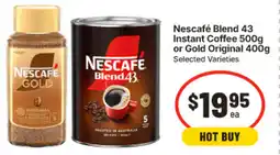 IGA Nescafé Blend 43 Instant Coffee or Gold Original offer