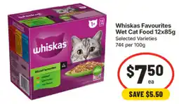 IGA Whiskas Favourites Wet Cat Food offer