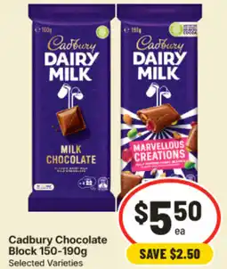 IGA Cadbury Chocolate Block offer