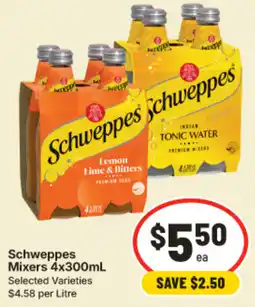 IGA Schweppes Mixers offer