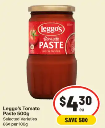 IGA Leggo's Tomato Paste offer