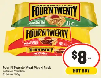 IGA Four'N Twenty Meat Pies offer