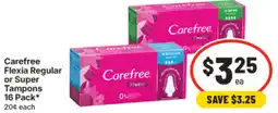 IGA Carefree Flexia Regular or Super Tampons offer