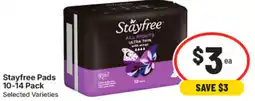 IGA Stayfree Pads offer