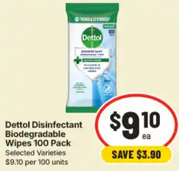 IGA Dettol Disinfectant Biodegradable Wipes offer