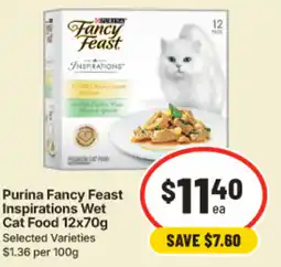 IGA Purina Fancy Feast Inspirations Cat Food offer