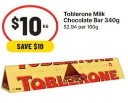 IGA Toblerone Milk Chocolate Bar offer