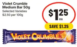 IGA Violet Crumble Medium Bar offer