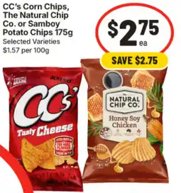 IGA CC's Corn Chips, The Natural Chip Co. or Samboy Potato Chips offer
