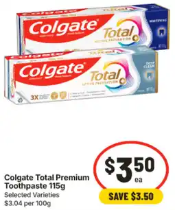 IGA Colgate Total Premium Toothpaste offer
