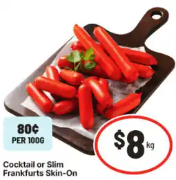 IGA Cocktail or Slim Frankfurts Skin-On offer