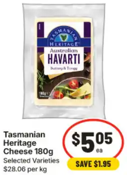 IGA Tasmanian Heritage Cheese offer