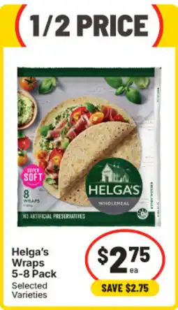 IGA Helga's Wraps SAVE $2.75 offer