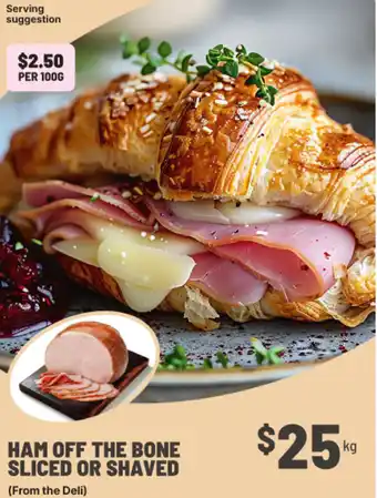 IGA Ham off the bone sliced or shaved offer