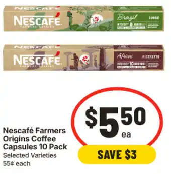 IGA Nescafé Farmers Origins Coffee Capsules offer